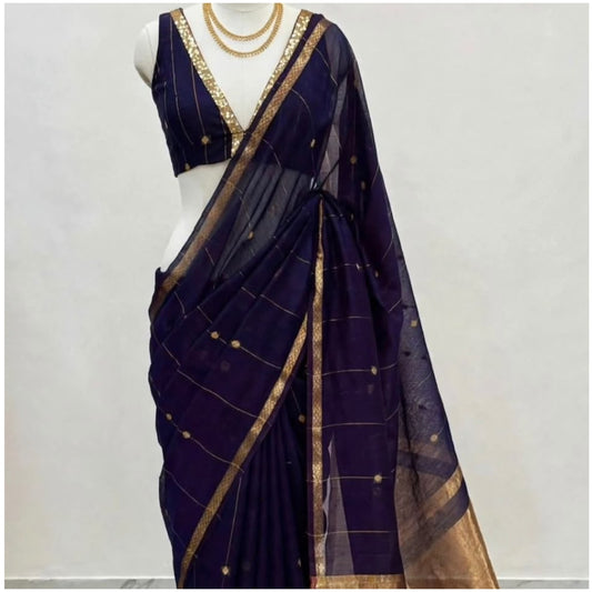 Violet Maheshwari Cotton Saree